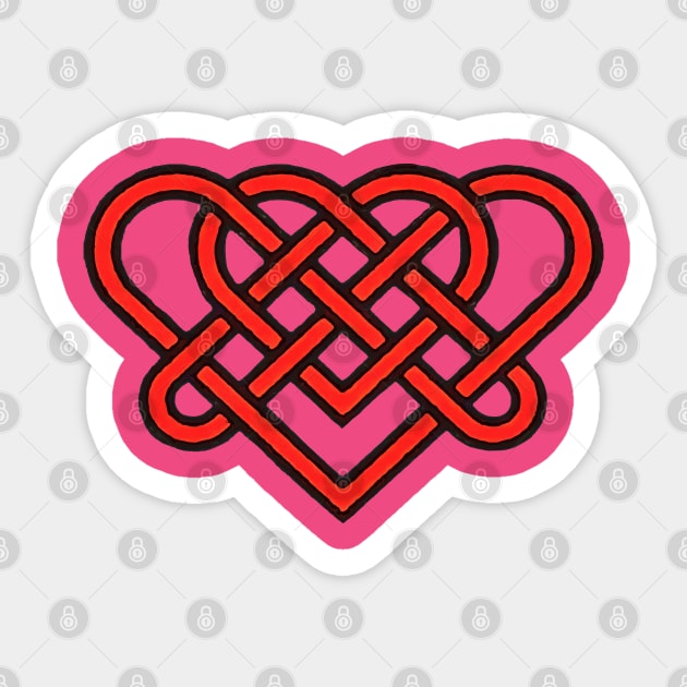 Celtic Eternal Love Knot Romantic Heart Red Design Sticker by taiche